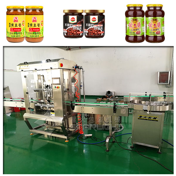 自動化黃豆醬灌裝機(jī)械設(shè)備樣品展示