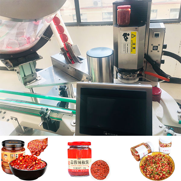 自動化整套剁椒醬灌裝機械生產(chǎn)線設(shè)備樣品實拍
